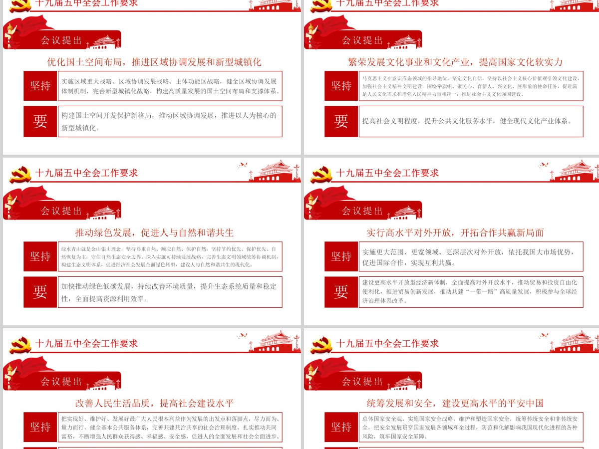 简洁党的十九届五中全会公报解读五中全会精神学习PPT-含讲稿
