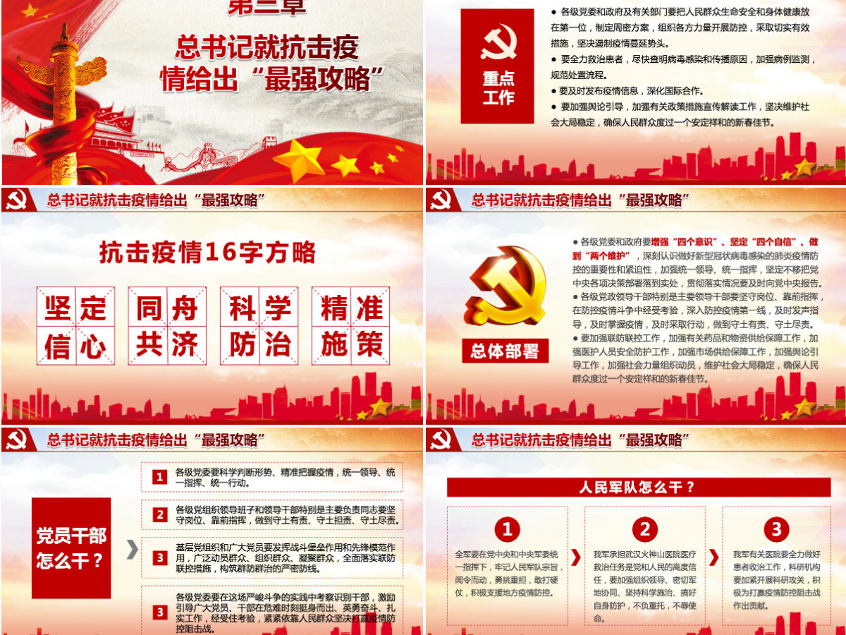 2020疫情防控狙击战疫情党课一线是干部的“试金石”红色党建PPT