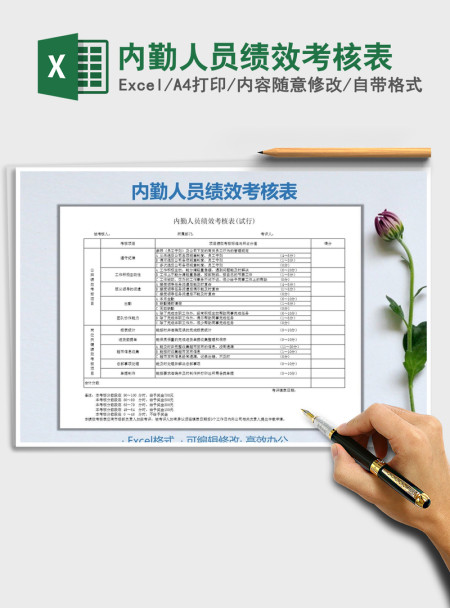 2022年内勤人员绩效考核表