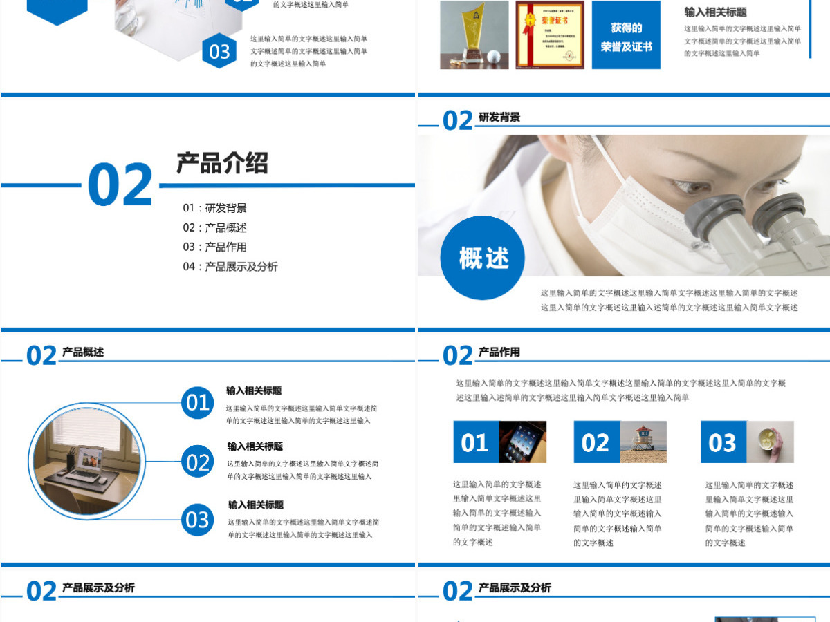 蓝色大气欧美商务通用企业简介PPT模板
