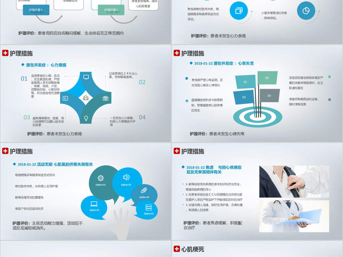 简约大气急性心梗护理查房PPT