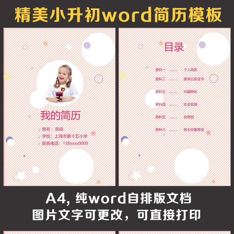 小升初简历
