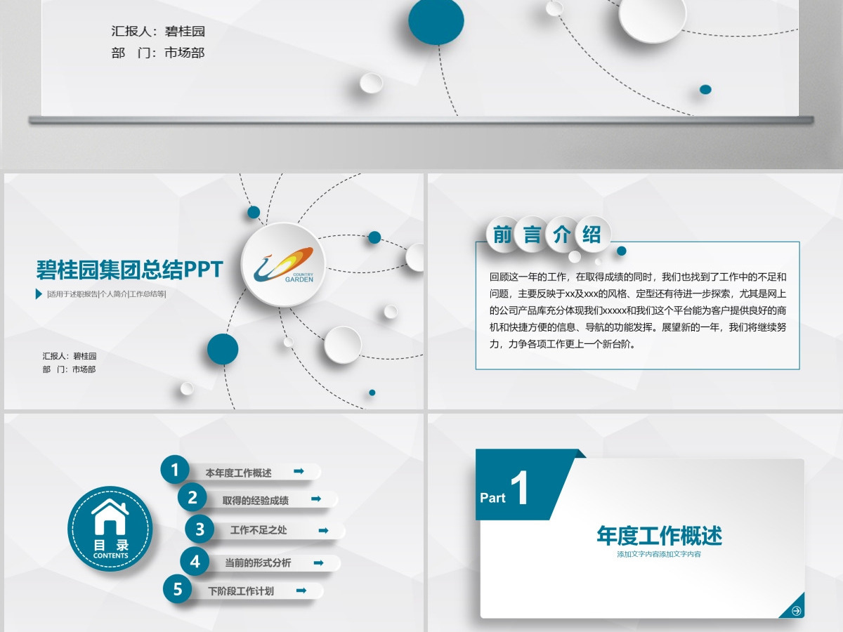 碧桂园房产森林城市会议总结通用动态ppt