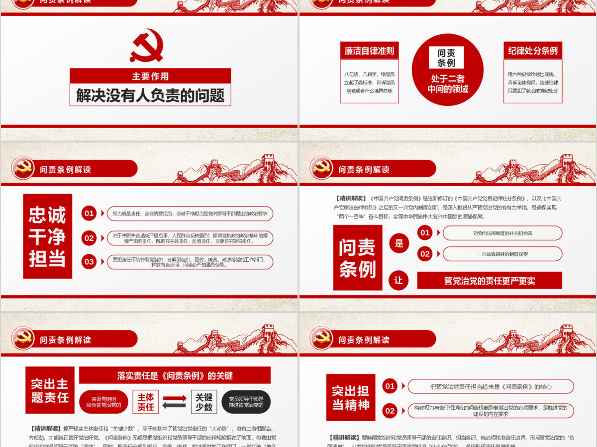 学习贯彻《问责条例》党课ppt模板幻灯片 学习贯彻《问责条例》党课ppt模板幻灯片