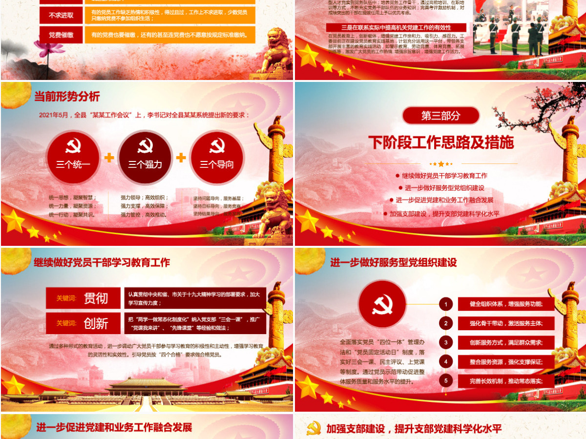 红色大气党建工作汇报总结汇报PPT 红色大气党建工作汇报总结汇报PPT