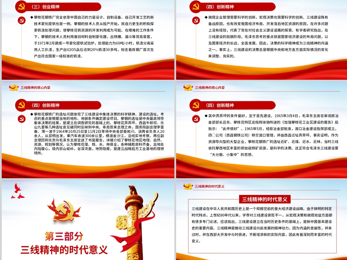精美大气三线精神的核心内容与现实意义党课PPT课件-含讲稿 精美大气三线精神的核心内容与现实意义党课PPT课件-含讲稿