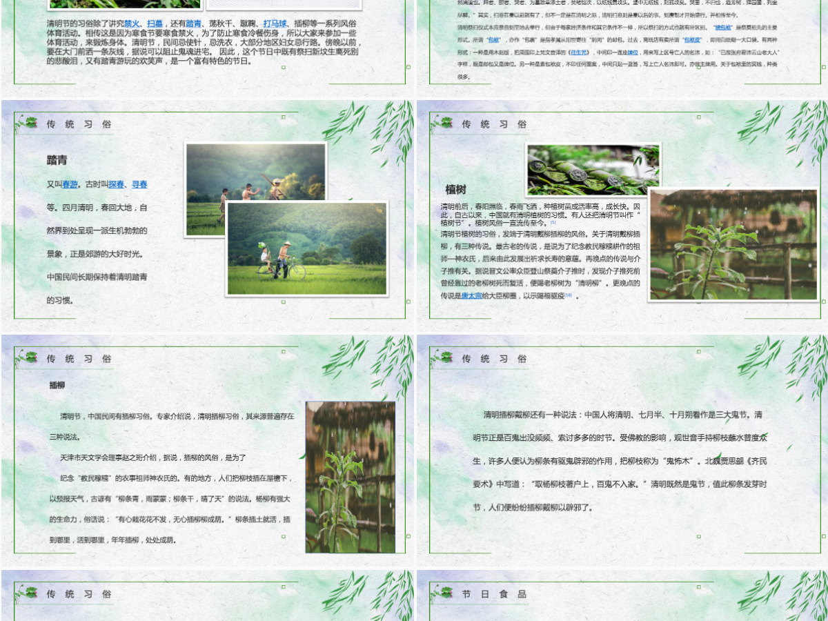 清秀简约清明节节日介绍PPT 清秀简约清明节节日介绍PPT