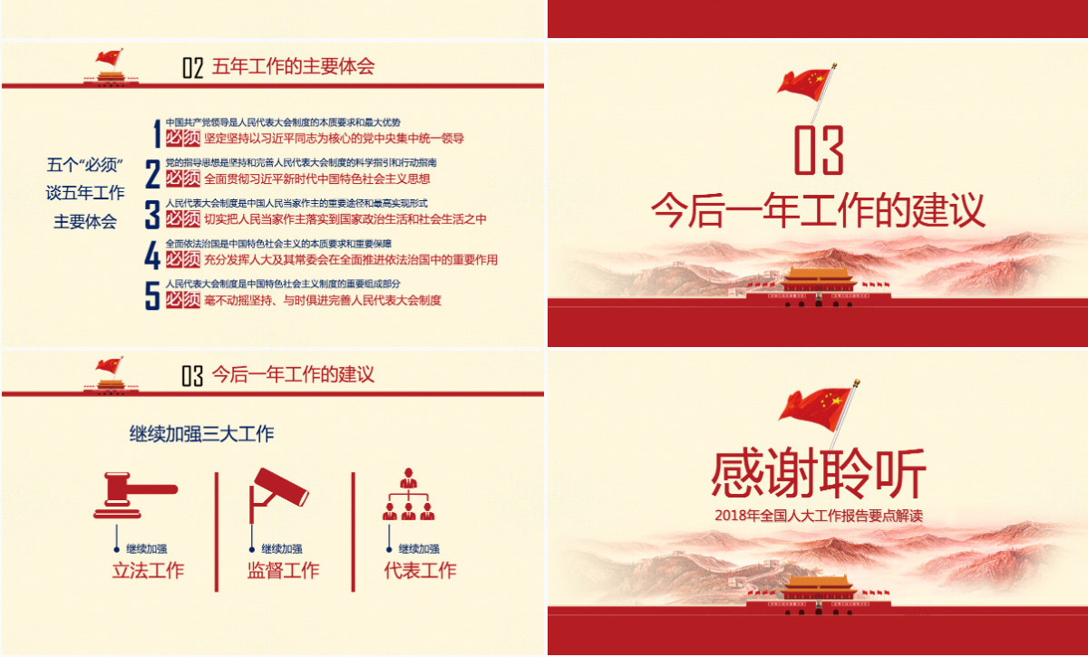 2018全国人大常委会工作报告解读ppt-含讲稿