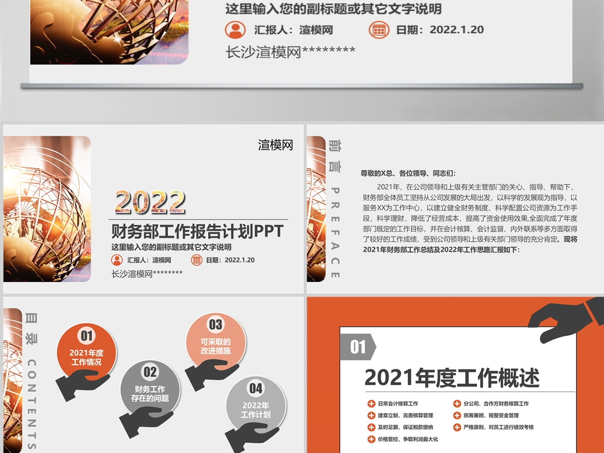 2022财务部工作总结报告PPT模板