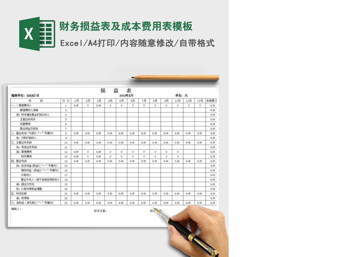 2021年财务损益表及成本费用表模板 2021年财务损益表及成本费用表模板