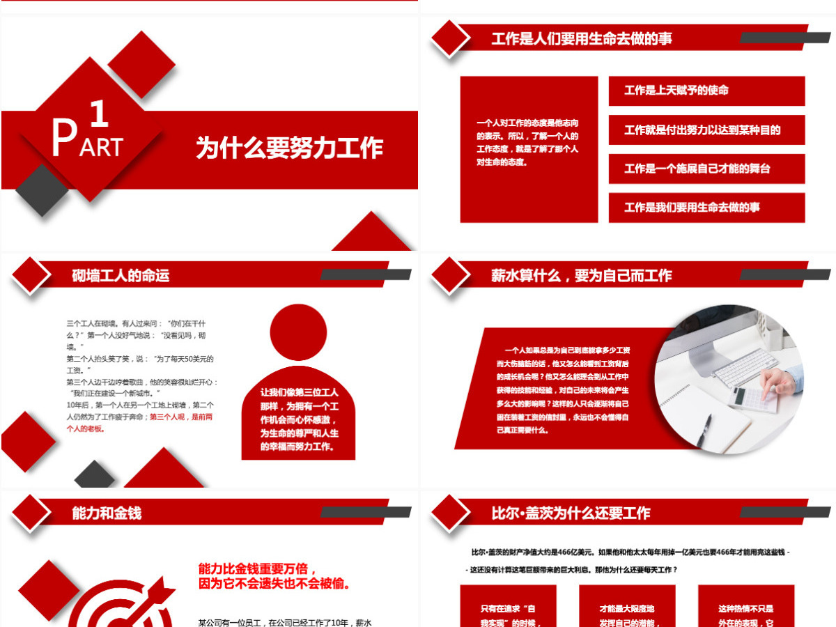 原创企业公司新员工入职培训为谁工作PPT模板