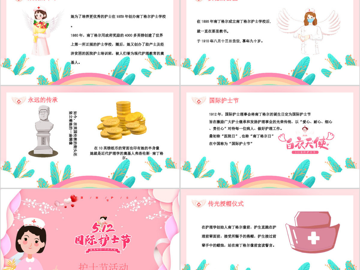 2020年粉色温馨512国际护士节PPT模板 2020年粉色温馨512国际护士节PPT模板