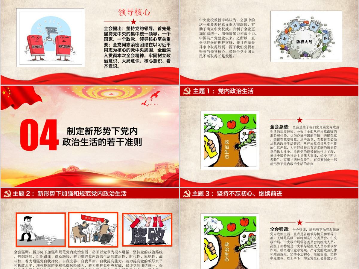 十八届六中全会精神解读PPT模板含内容 十八届六中全会精神解读PPT模板含内容