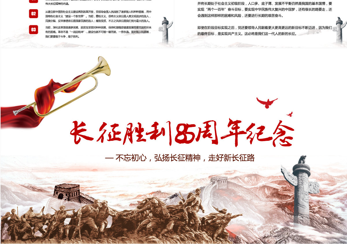 纪念红军长征胜利85周年PPT党史课件-含讲稿