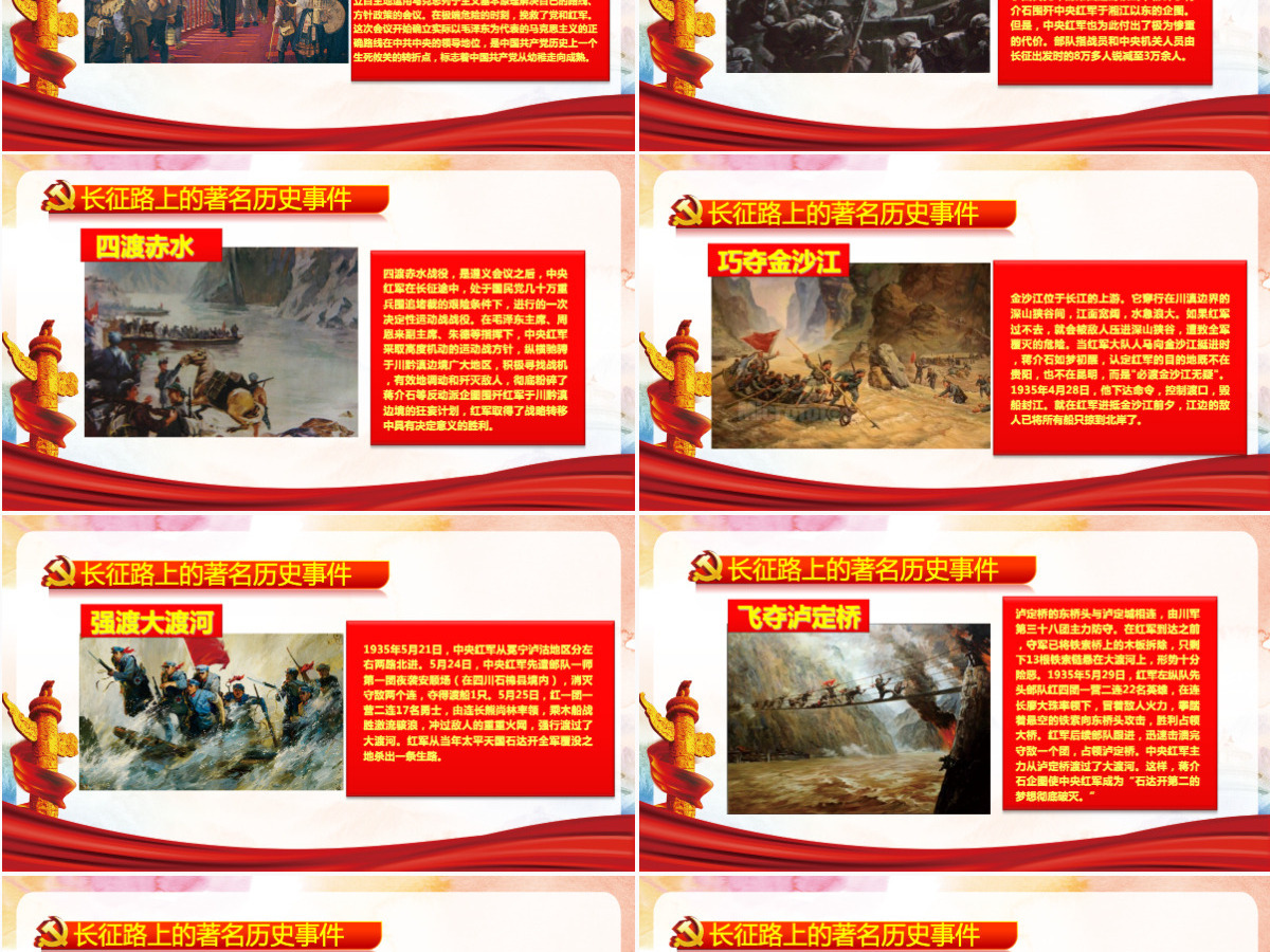 纪念红军长征胜利85周年大气完整PPT-含讲稿
