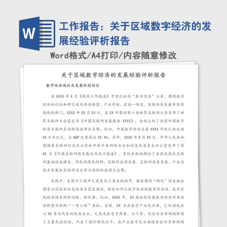 2021年工作报告：关于区域数字经济的发展经验评析报告