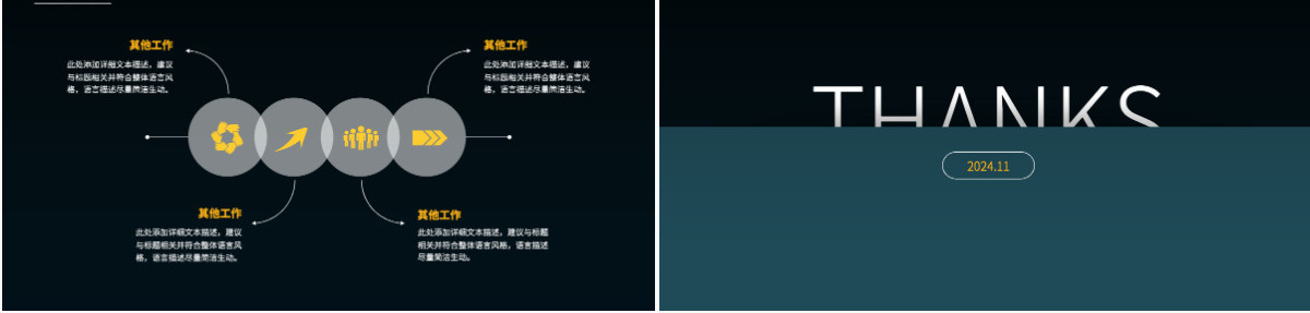 原创蓝色完整框架人事行政部工作总结PPT模板-版权可商用