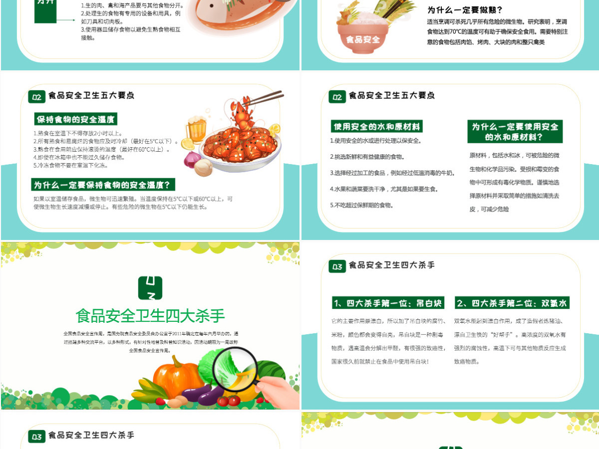 2022食品安全宣传周卡通风食品安全专题课件模板PPT 2022食品安全宣传周卡通风食品安全专题课件模板PPT