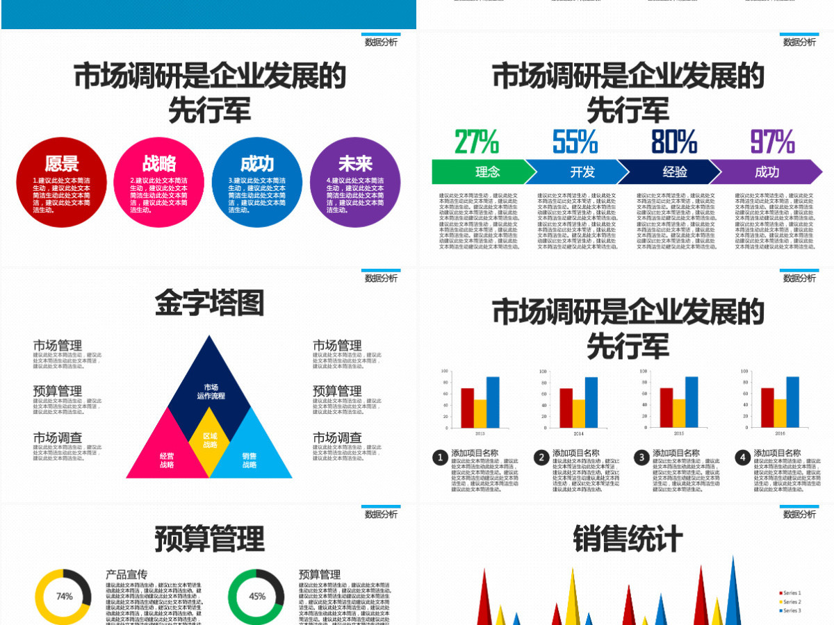 企业介绍产品销售服务推广数据分析总结PPT模板