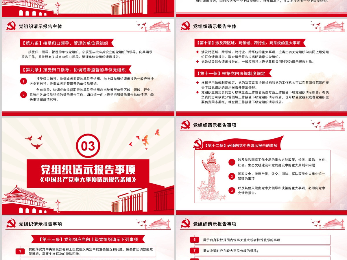 原创学习解读中国共产党重大事项请示报告条例PPT-含讲稿 原创学习解读中国共产党重大事项请示报告条例PPT-含讲稿