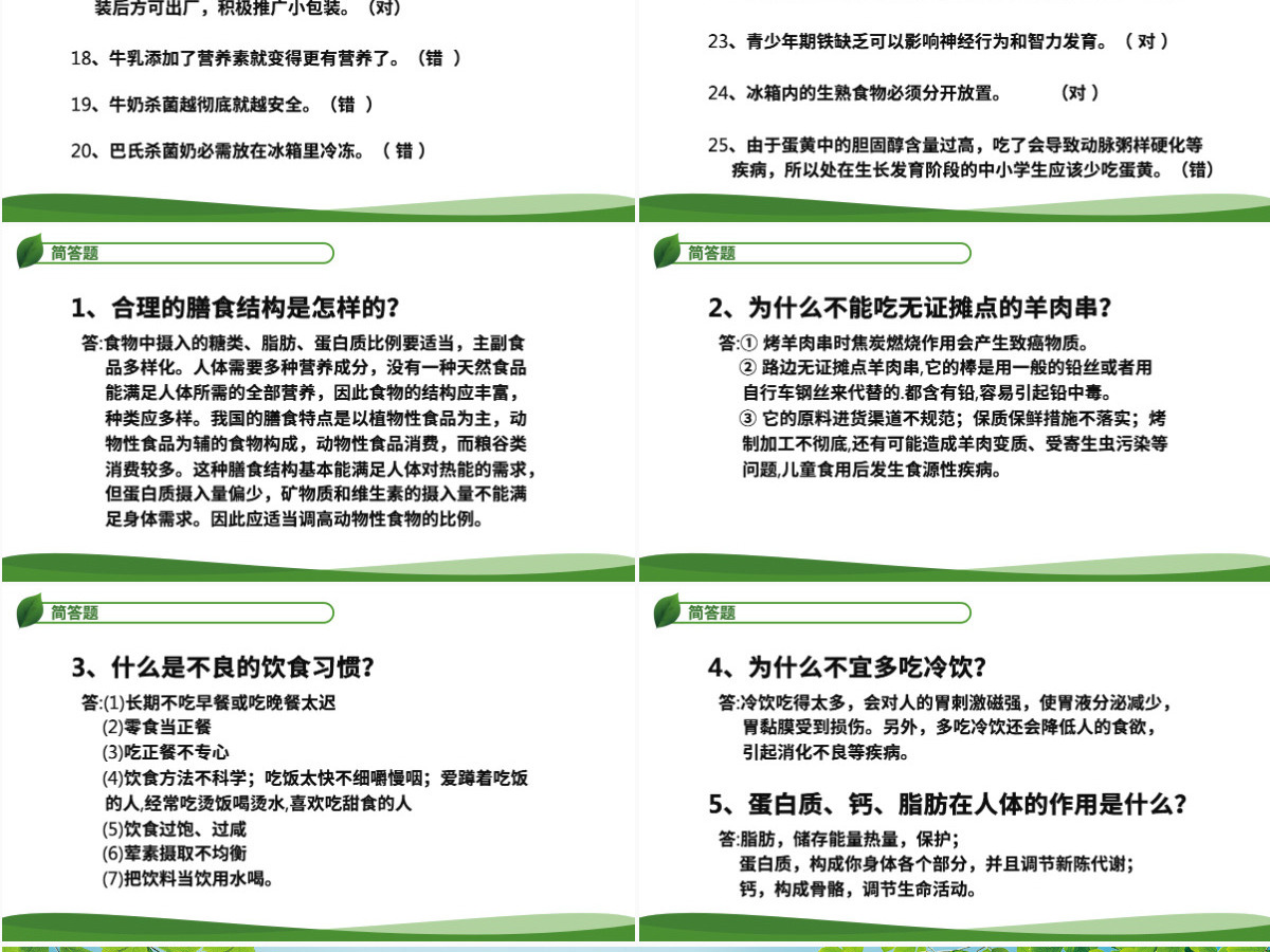 原创食品安全从我做起卫生健康主题班会PPT-版权可商用