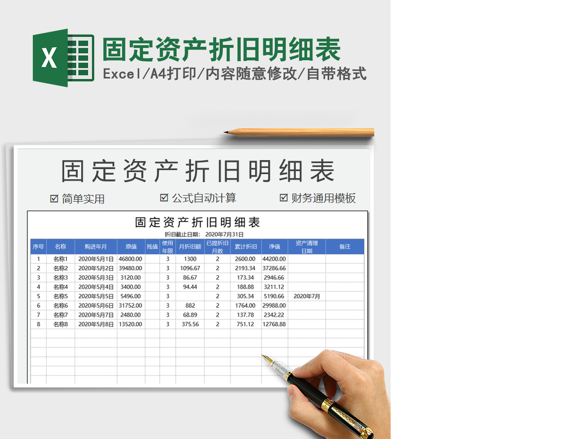 2021年固定资产折旧明细表 2021年固定资产折旧明细表