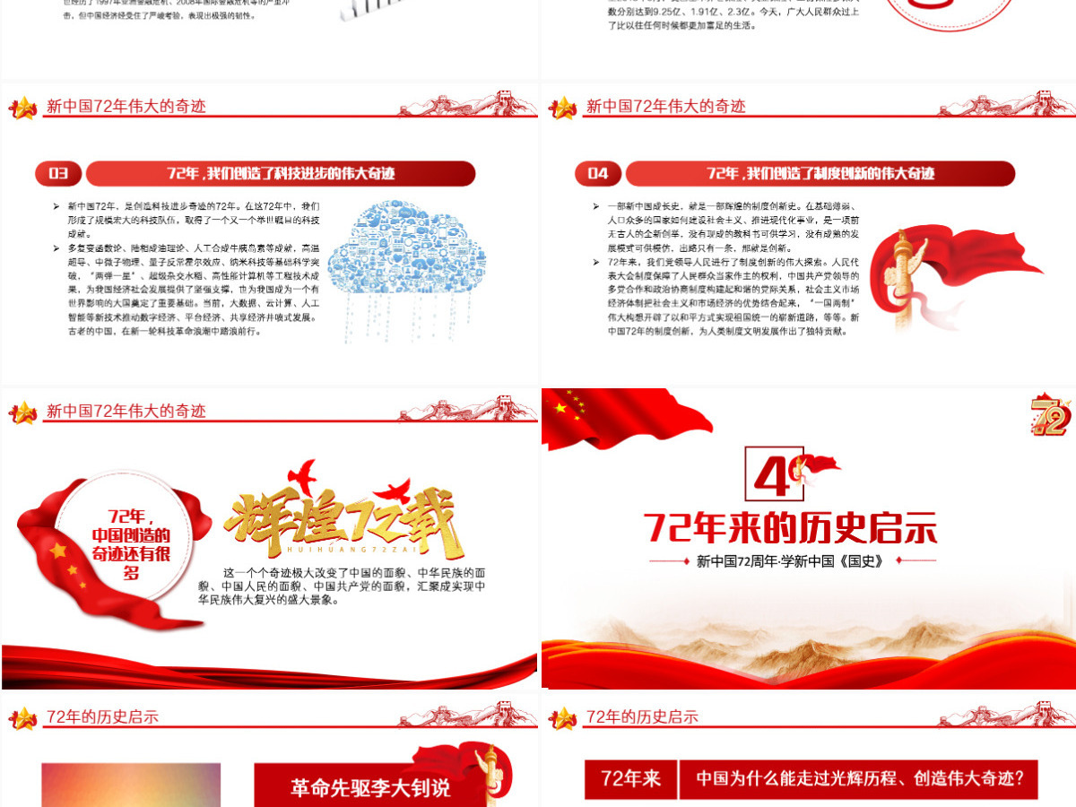 2021礼赞新中国奋进新时代PPT红色建国72周年迎十一庆国庆党课课件 2021礼赞新中国奋进新时代PPT红色建国72周年迎十一庆国庆党课课件