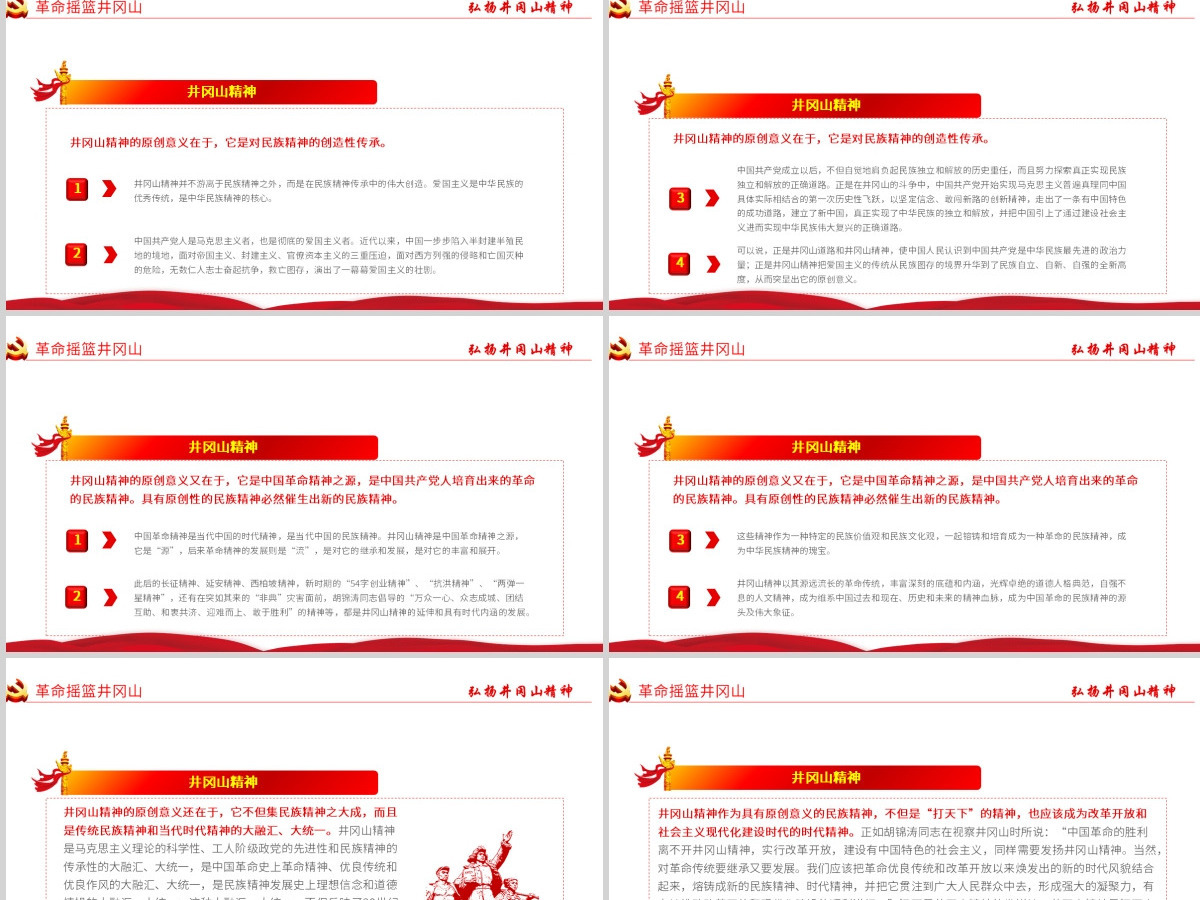 原创弘扬井冈山精神不忘初心做新时代合格党员PPT-含讲稿