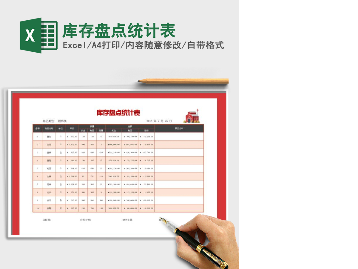 2021年库存盘点统计表