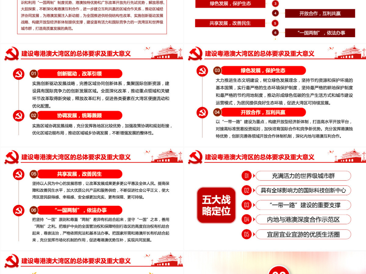 原创学习解读粤港澳大湾区发展规划纲要PPT-版权可商用