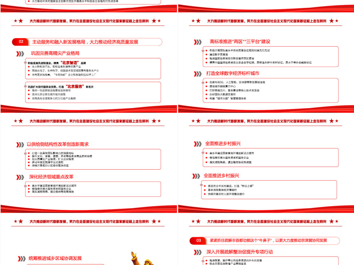 红色党建风中国共产党北京市第十三次党代会报告专题党课课件模板PPT-含讲稿
