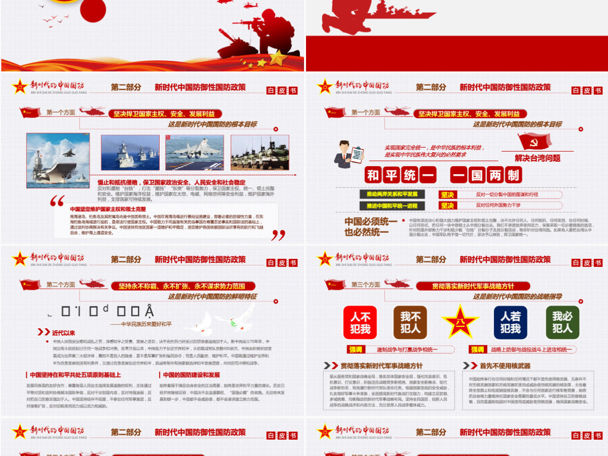 原创新时代的中国国防白皮书部队军队军事政治-版权可商用-含讲稿