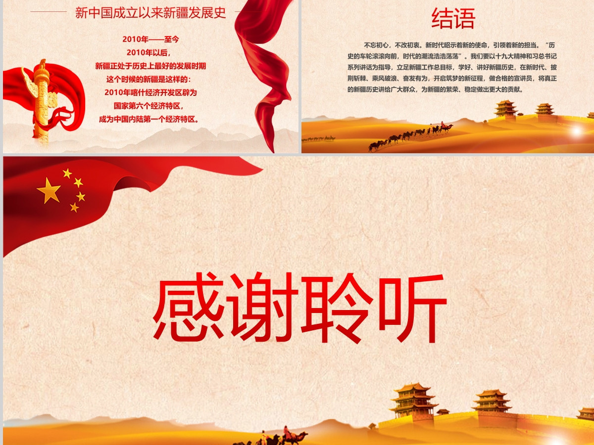 历史沧桑感地域党课之正确认识新疆四史筑牢中华民族共同体意识新疆党课PPT