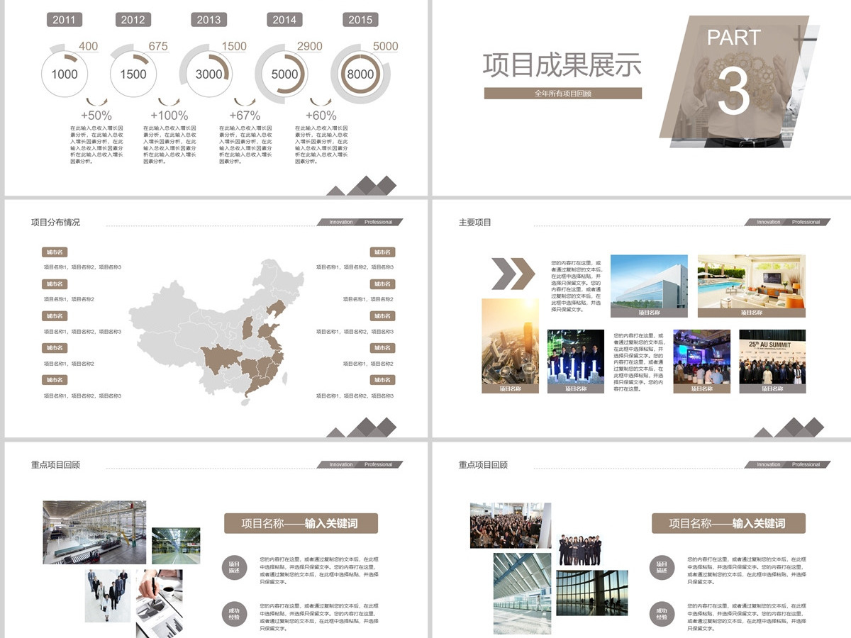 2023简约年中总结年度总结ppt模板