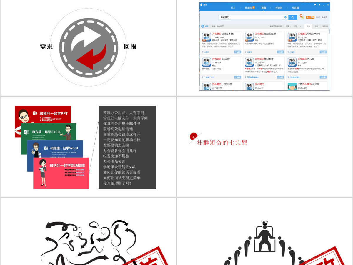 180P社交社群营销培训方案PPT图标