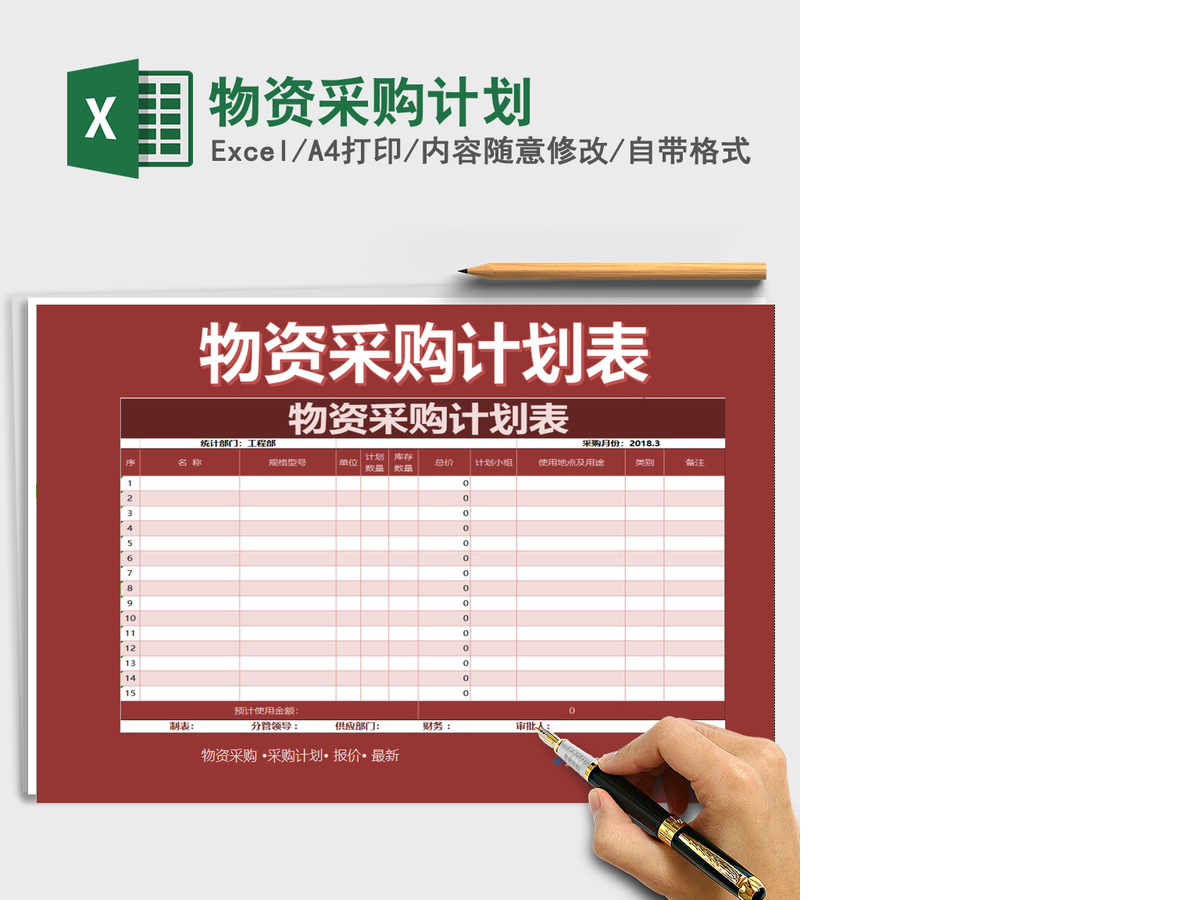 2021年物资采购计划
