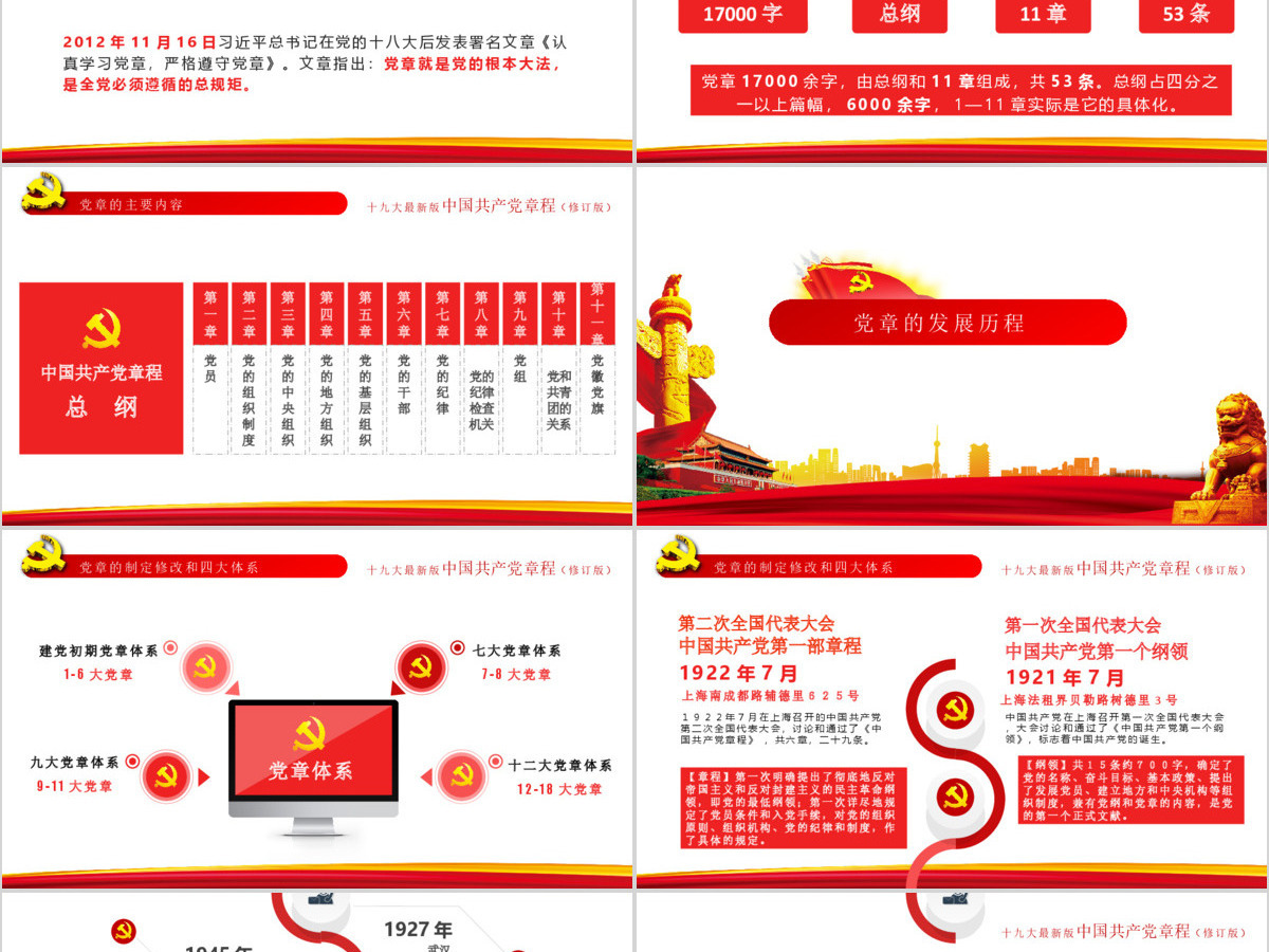 聚焦解读学习十九大新党章PPT