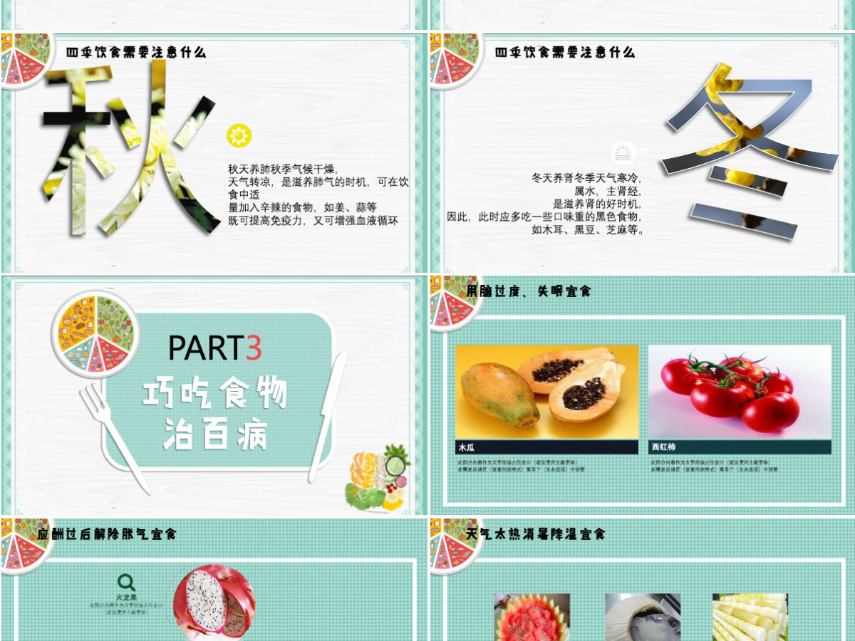 绿色简约清新健康生活饮食常识ppt 绿色简约清新健康生活饮食常识ppt