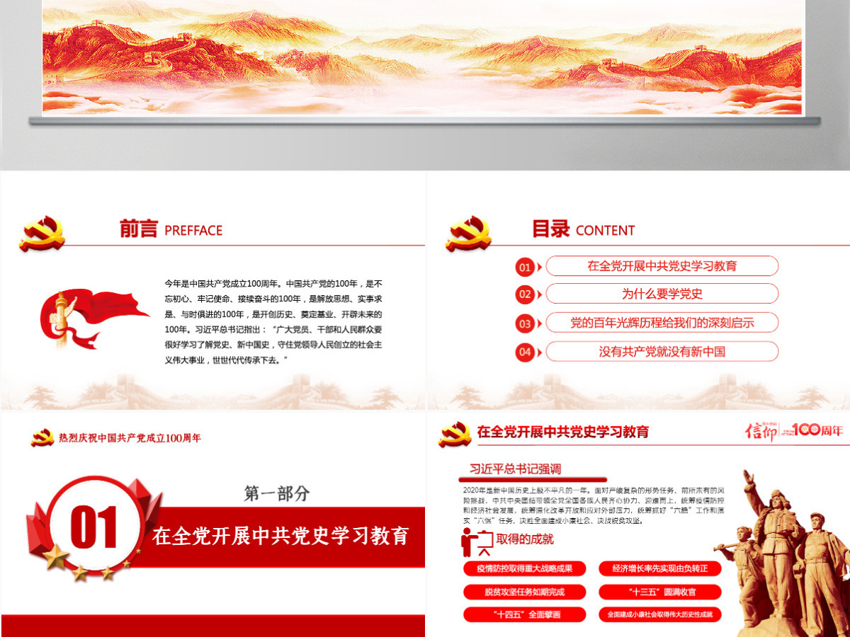 百年恰是风华正茂庆祝建党100周年七一建党节专题党课PPT--含讲稿