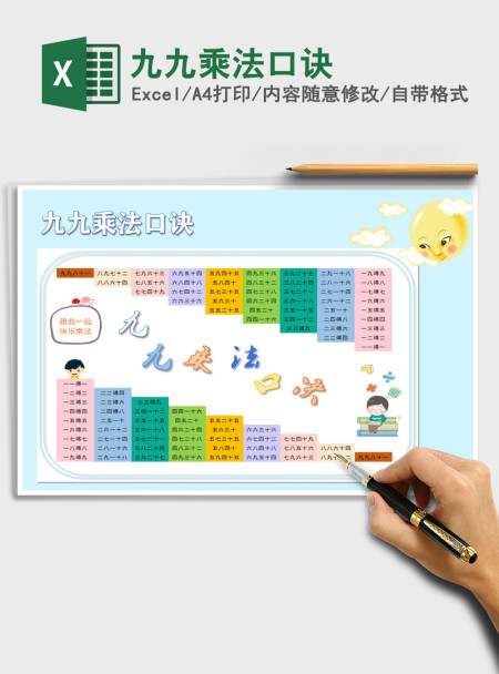 2021年九九乘法口诀