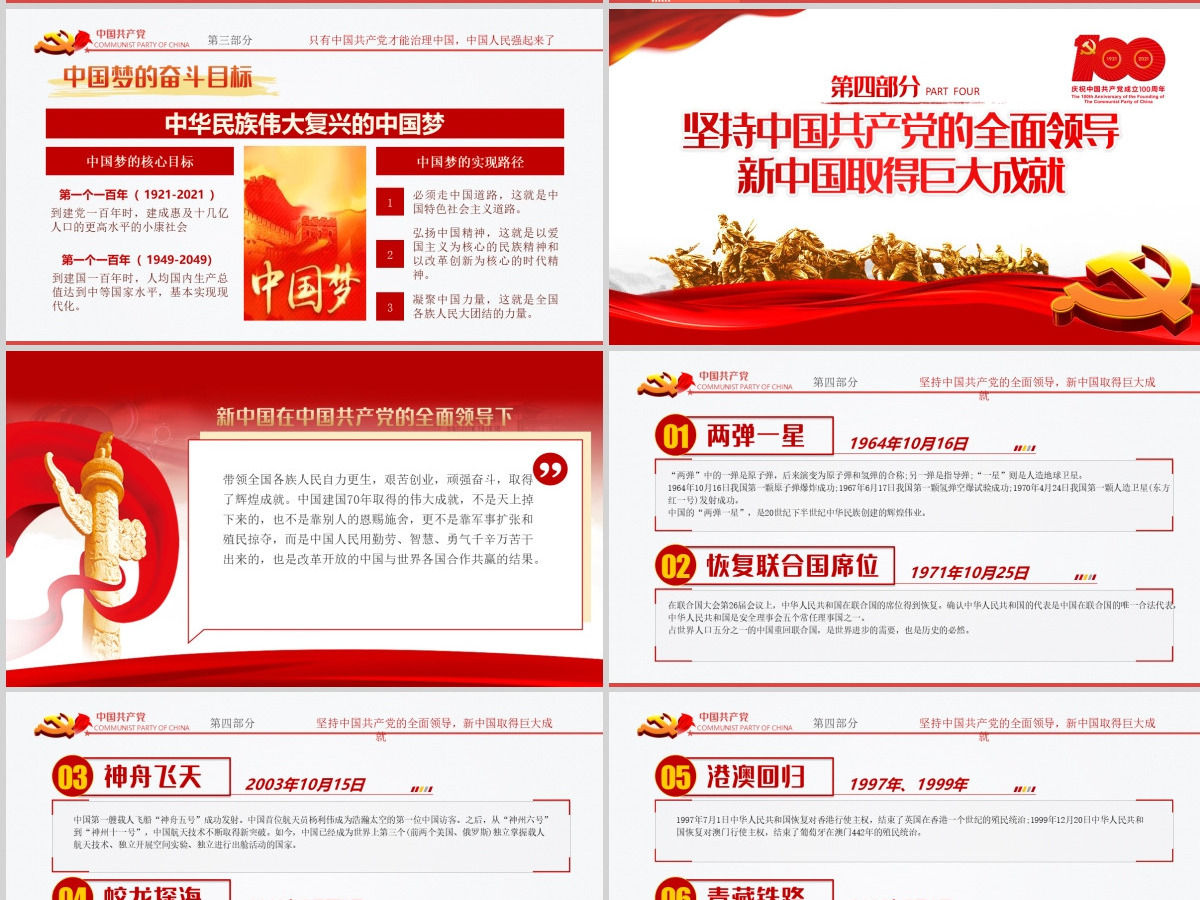 庆祝建党一百周年中国共产党党史讲座PPT--含讲稿