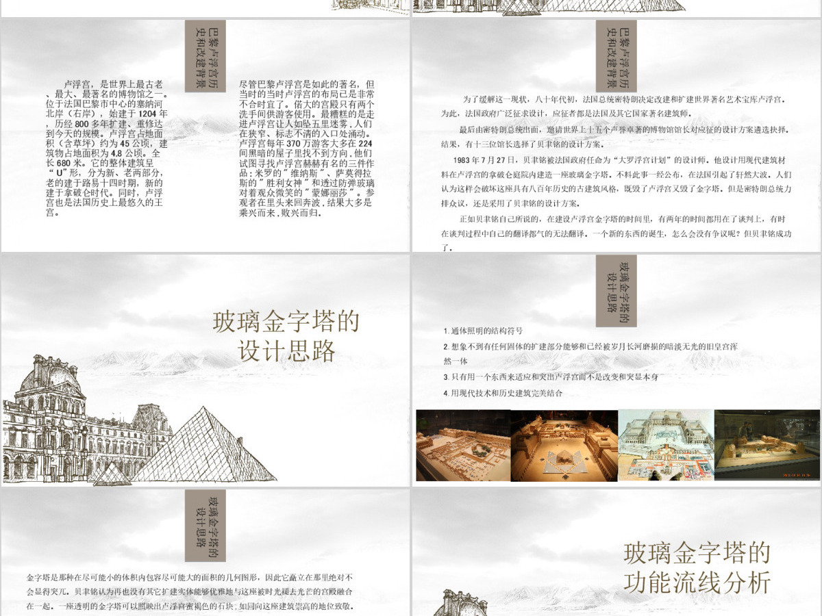 巴黎卢浮宫介绍PPT模板
