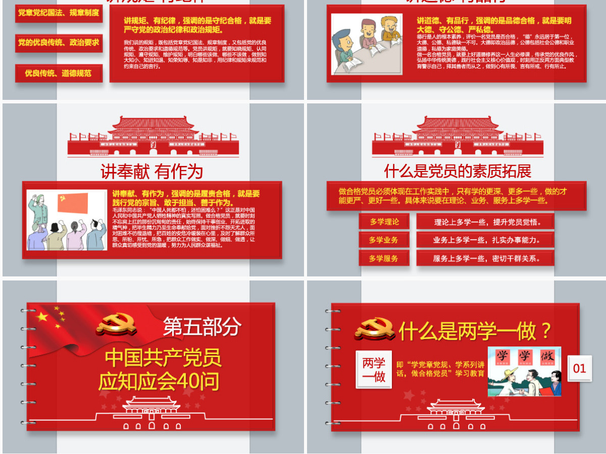 精品90页党课党员应知应会两学一做PPT 精品90页党课党员应知应会两学一做PPT