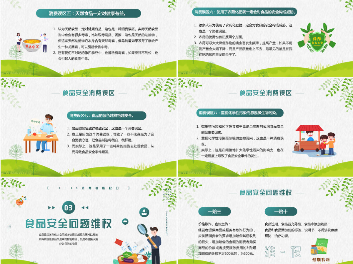 2022关注食品安全卡通风315消费者维权日之食品安全维权专题课件模板PPT 2022关注食品安全卡通风315消费者维权日之食品安全维权专题课件模板PPT