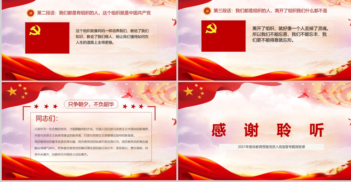 立标尺划底线树形象做新时代合格共产党员入党宣誓专题微党课PPT模板-含讲稿