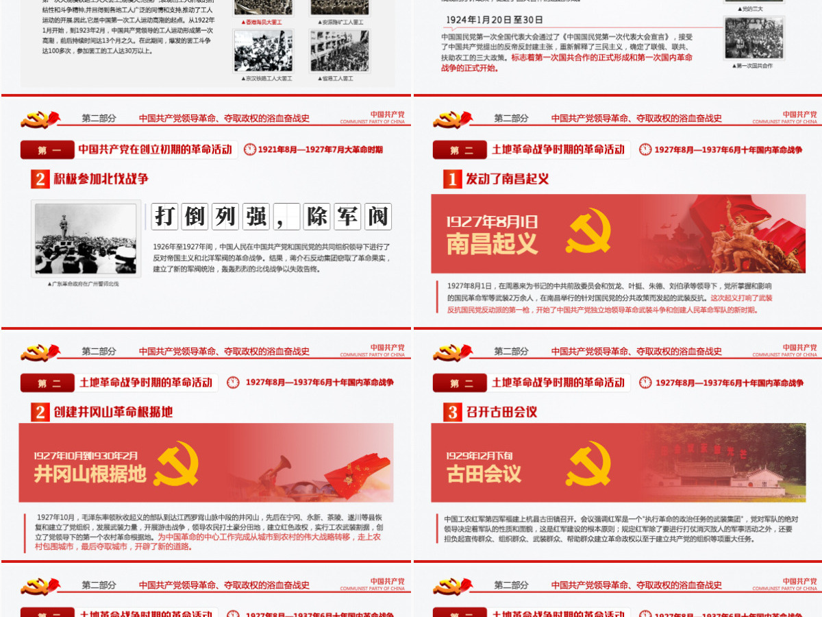 2021从开天辟地到百年风华庆祝建党100周年专题党课PPT模板-含讲稿