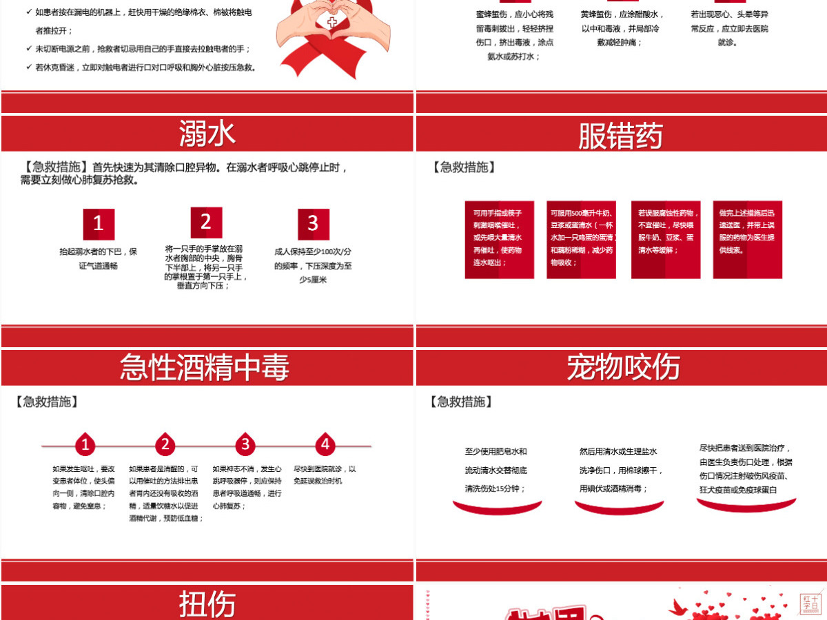 红色大气简约世界红十字日介绍PPT模板