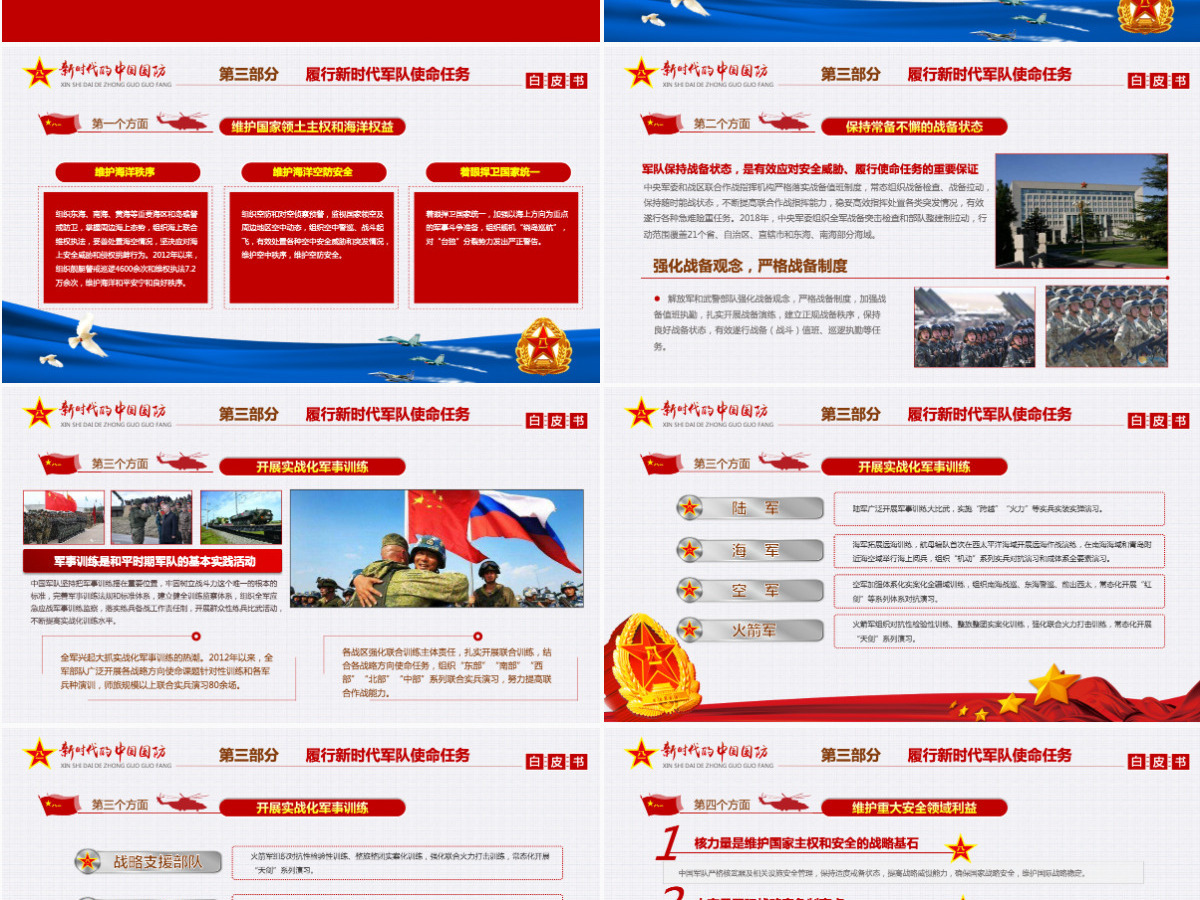 原创新时代的中国国防白皮书部队军队军事政治-版权可商用-含讲稿