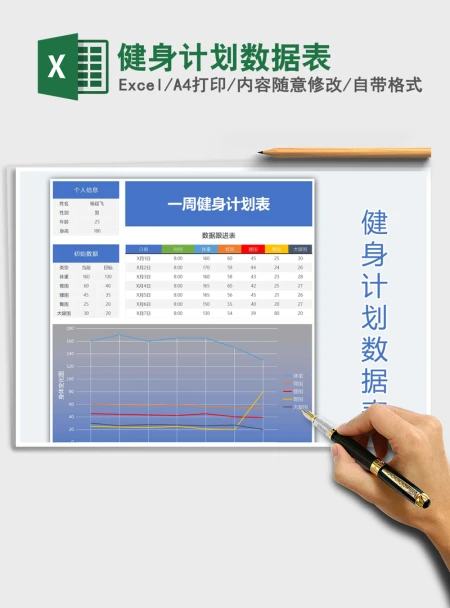 2021年健身计划数据表 2021年健身计划数据表