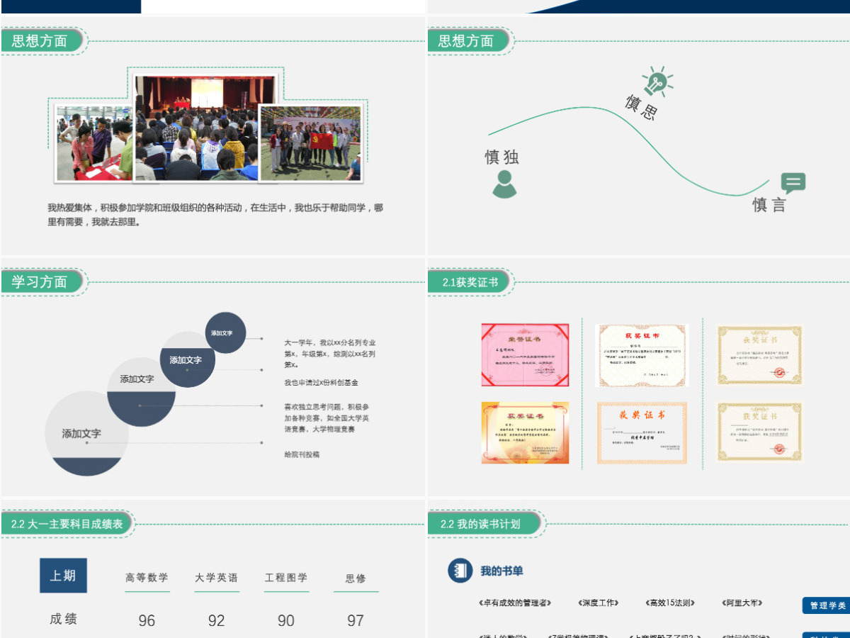 绿色国家奖学金申请答辩模板
